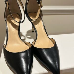 Ivanka Trump Elegant Black Pointed-Toe Heels with Ankle Strap